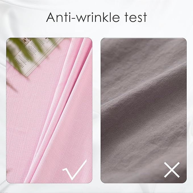 BALCONY & FALCON Rectangle Tablecloth Washable Wrinkle Resistant and Water Proof Table Cloth Decorative Linen Fabric Tablecloths for Dining Parties Kitchen Wedding and Outdoor Use (Light Pink, 57x85)