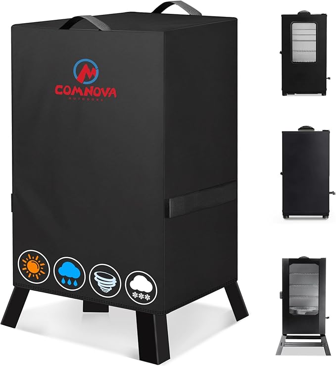 Comnova Electric Smoker Cover 30 Inch - 600D Smoker Covers for Masterbuilt Smokers Heavy Duty Waterproof, Outdoor Vertical Smoker Cover for Masterbuilt, Cuisinart, Dyna-glo, 18" W x 17" D x 33" H