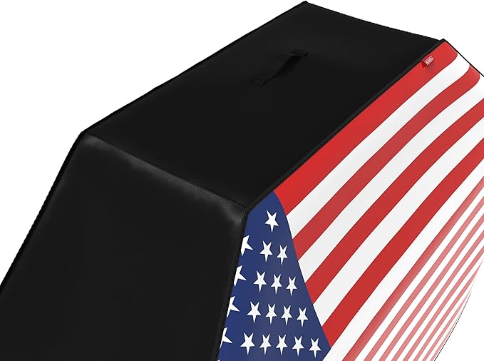 72" Heavy Duty Waterproof Gas Grill Cover fits Weber Char-Broil Coleman Gas Grill-Black,American Flag.