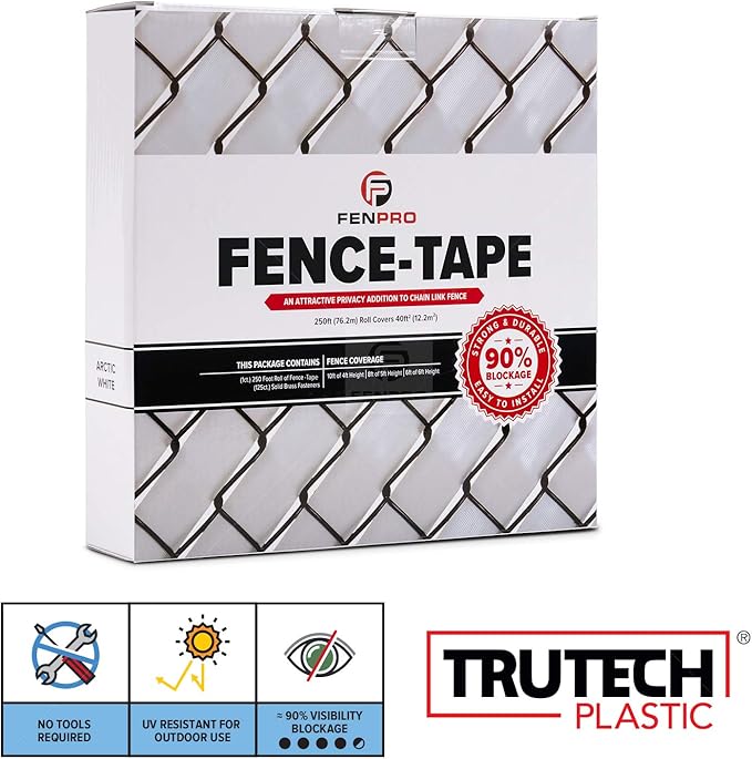 Chain Link Fence Privacy Tape (Arctic White)