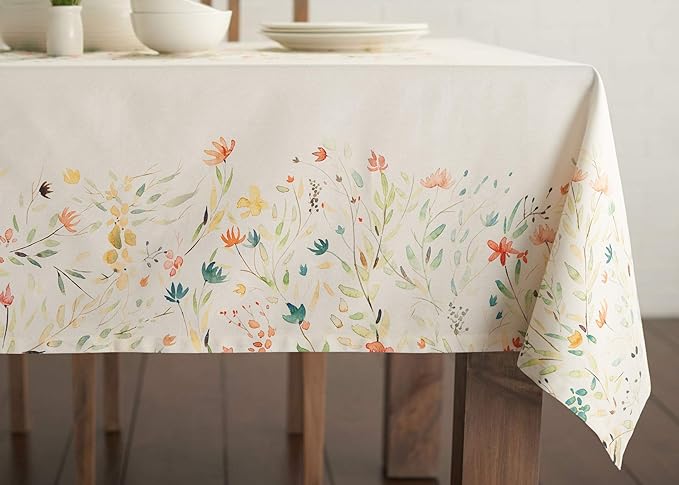 Maison d' Hermine Table Cloth Square Table 100% Cotton 54 x 54 Inches Tablecloth Reusable Decorative Everyday Use for Dining Room, Farmhouse, Home, Party, Festive & Wedding Spring Summer - Colmar