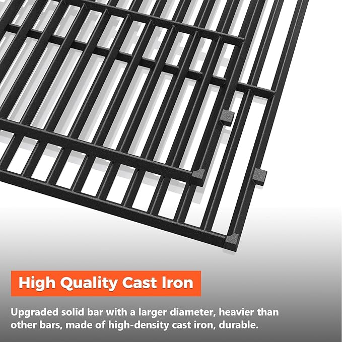 QuliMetal 19.5" Grill Grates for Weber Genesis 300 Series, Genesis E310 E320 E330 S310 S320 S330, Replacement Parts for Weber 7524,7528, Cast Iron Grill Grates