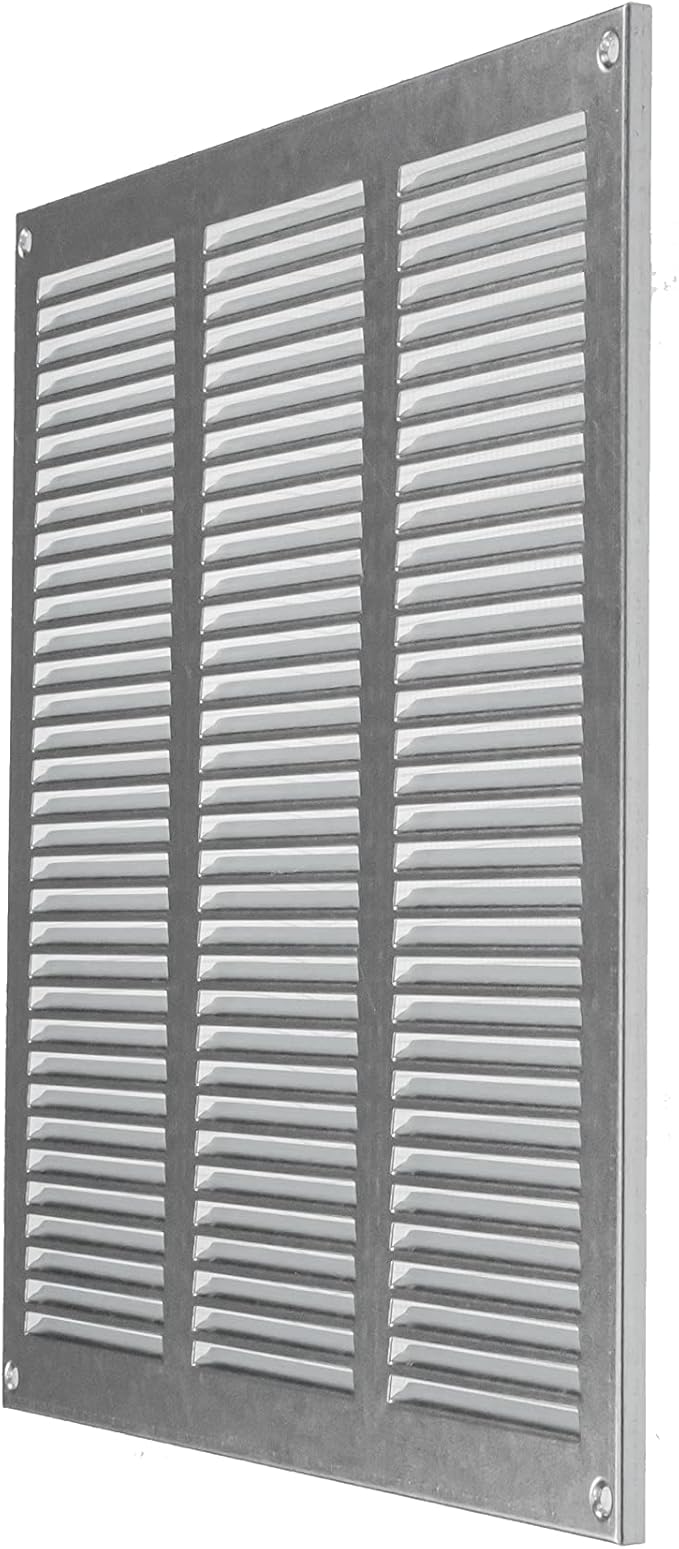 Repa Market 12x12 Inch Air Vent Cover/Galvanized Steel Louvered Grill Cover with Mesh Screen/Wall or Ceiling Vent/Durable Flush Mount HVAC Register for Indoor and Outdoor Ventilation