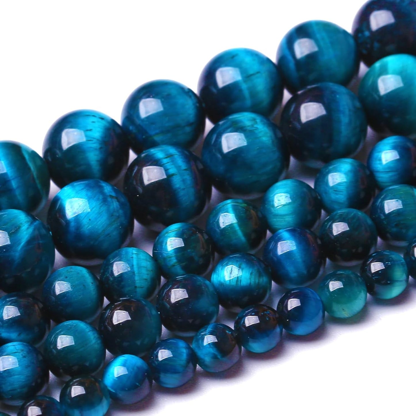 4MM 180pcs Natural Royal Blue Tiger Eye Stone Energy Healing Beads Round Loose Beads for Jewelry Making Bracelet 2 Strands 32"