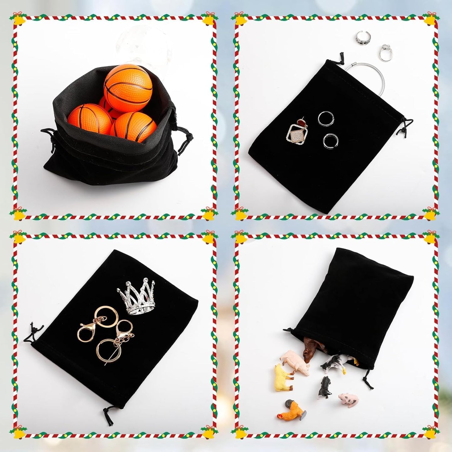 COSBAY 50 Pack Velvet Drawstring Bags,5×7 Inch Small Velvet Jewelry Pouches,Velvet Gift Bags for Wedding