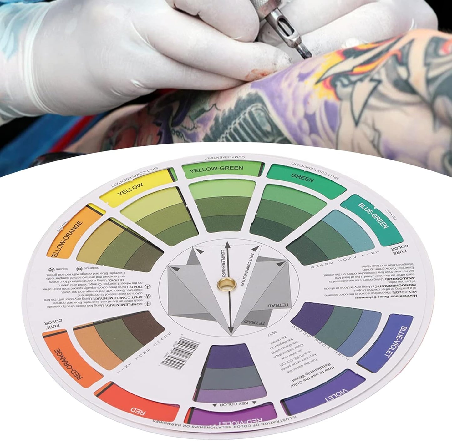 Pocket Color Wheel Chart, Double Sided Color Wheels for The Artists, 5.5 inch Color Analysis Draping Kit Showing Color Mixing Effects, Lightweight Paper Wheel for Artists (Small)