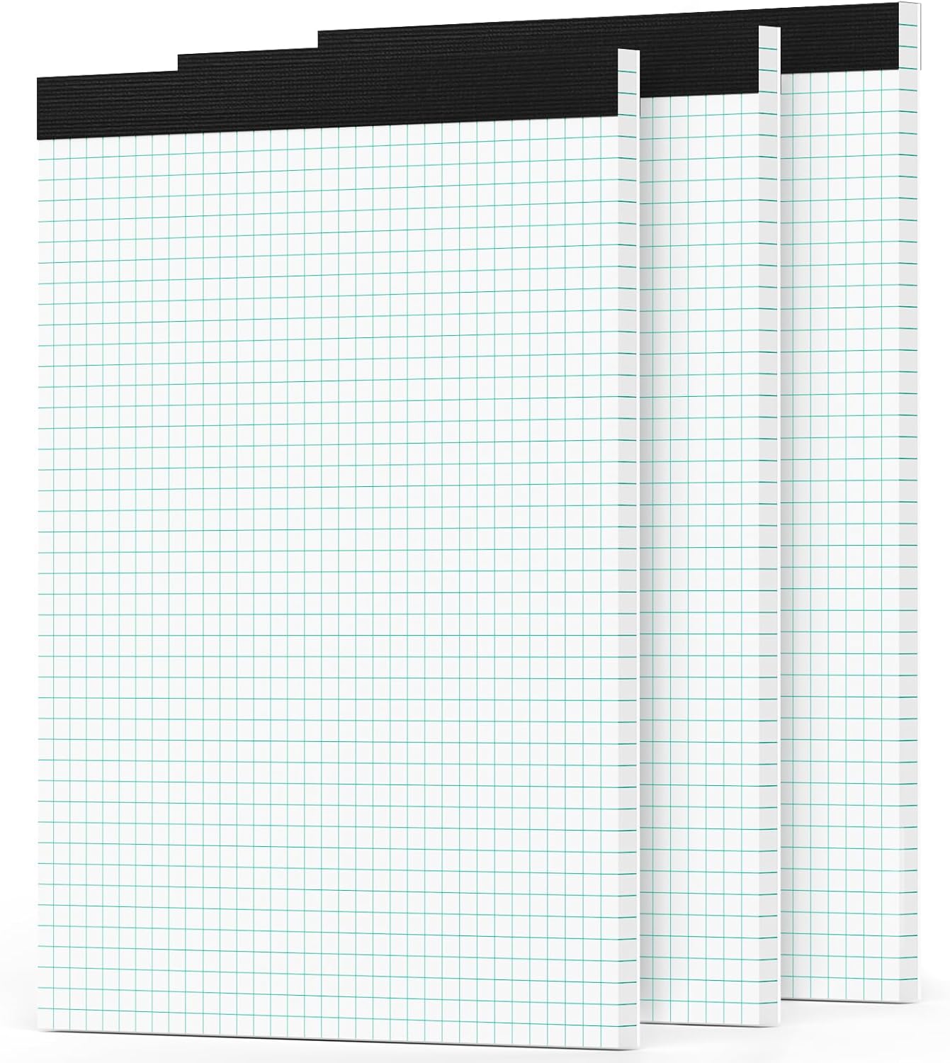 Grid Paper Pads 8.5 x 11, 3 Pack, 4x4 Blue Quad Graph Paper Pads 8.5 x 11, White Quadrille Pad, Easy Tears Off, Cardboard Backing, Grid Notebook 8-1/2" x 11", 70 GSM Graft Paper, 30 Sheets/Pad