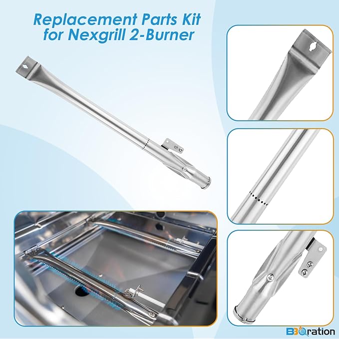 Replacement Parts Kit for Nexgrill 2-Burner 720-0864 720-0864M, Grill Parts Kit for Megamaster 720-0864MA, Grill Grate Kit for Nexgrill Replacement Parts