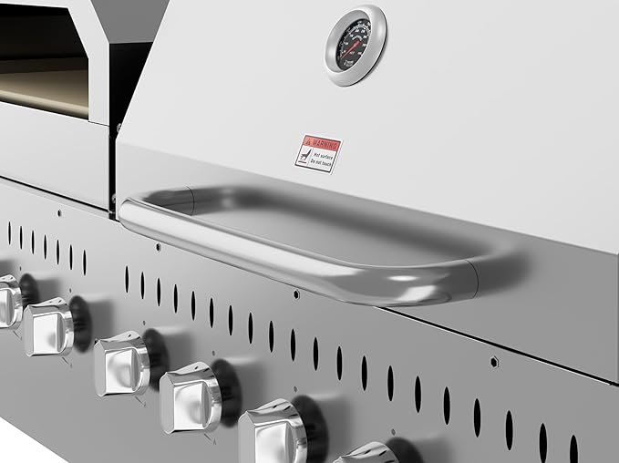 72 in. Commercial Outdoor Propane Gas Grill with 36 in. Roll Dome Cover and 36 in. Pizza Oven in Stainless-Steel, ETL Listed (CGKIT7-D36P36)