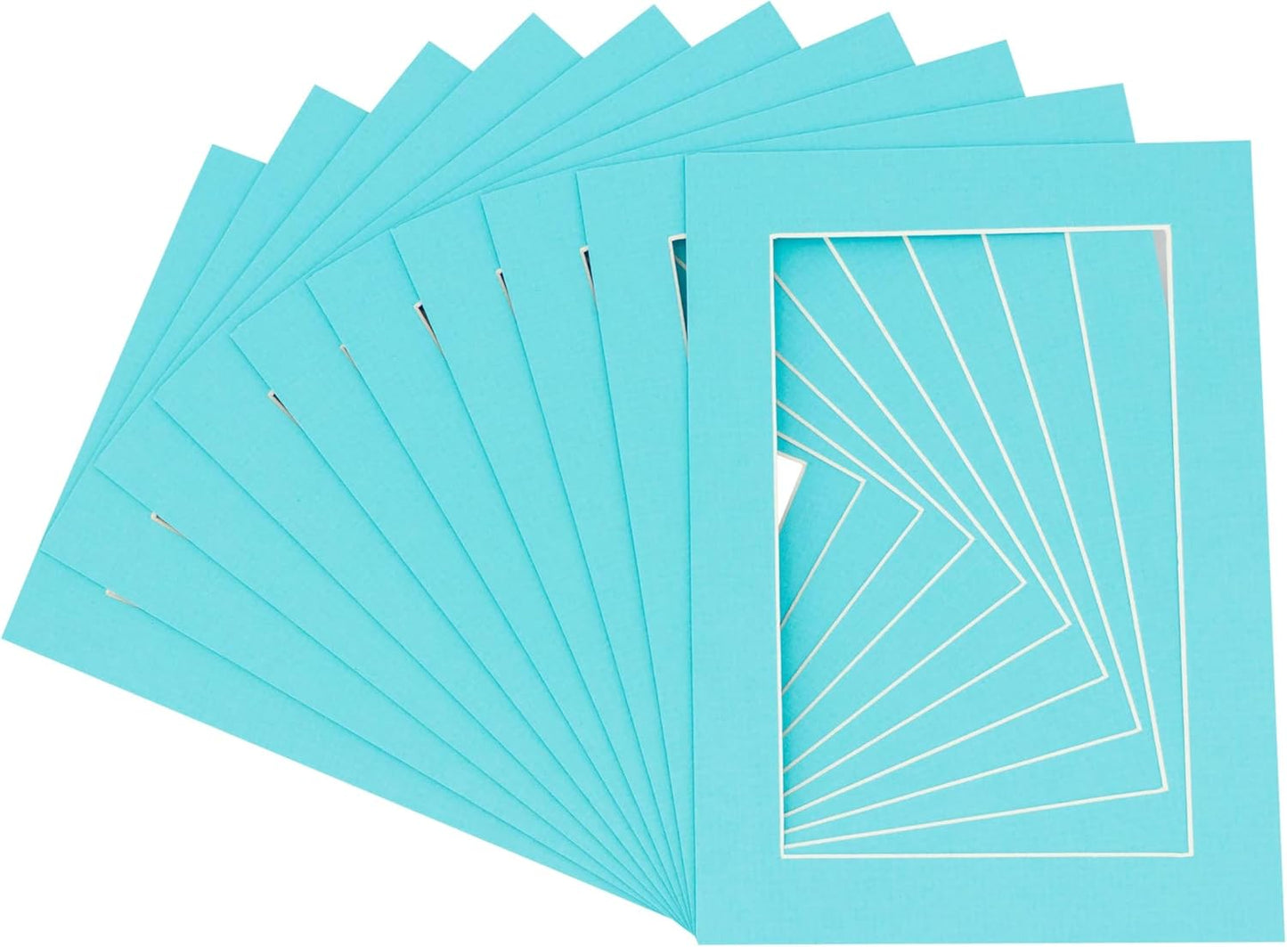 11x14 Mat for 8.5x11 Photo - Precut Aquamarine Blue Picture Matboard for Frames Measuring 11 x 14 Inches - Bevel Cut Matte to Display Art Measuring 8.5 x 11 Inches - Acid Free Pack of 100 MATS