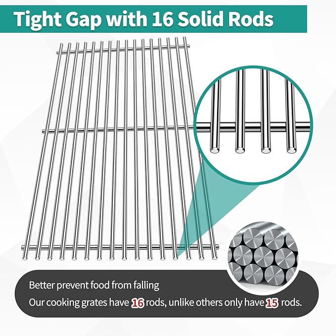 Stainless Steel Genesis II Grill Grates for Weber Genesis 2 Grill Parts Porcelain Enameled Flavorizer Bars Heat Deflector for Weber Genesis II E-410 S-410 II LX E-435 S-435 E-440 S-440 GS4