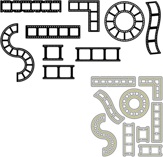 Cutting Dies Metal Stencils Scrapbooking Tools DIY Embossing Template for Paper Card Making Album Arts Crafts Supplies (Films-8.2x7.5cm)