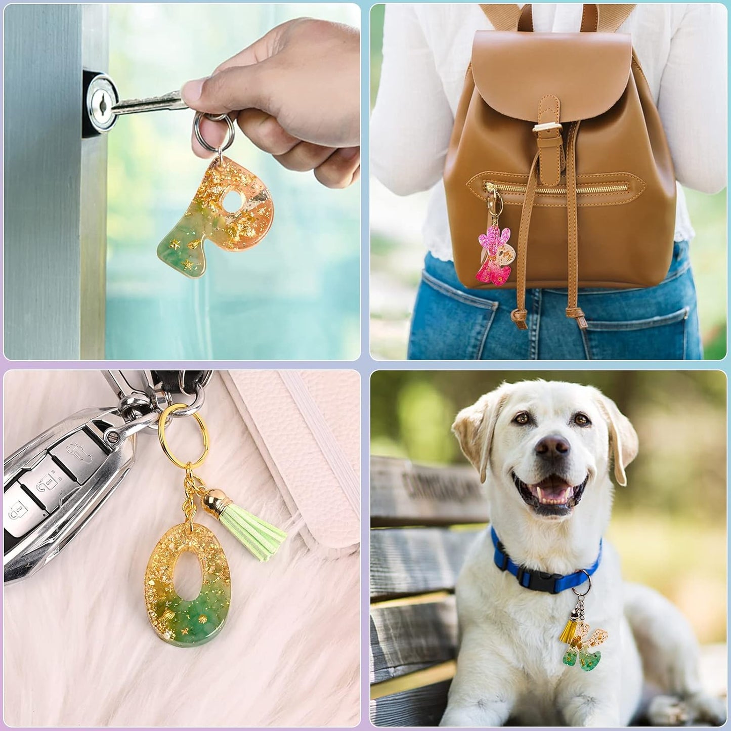 Actvty Alphabet Resin Mold, Reversed Alphabet Silicone Molds with Holes for Epoxy, Letter Molds for Resin DIY Keychain Jewelry Pendant