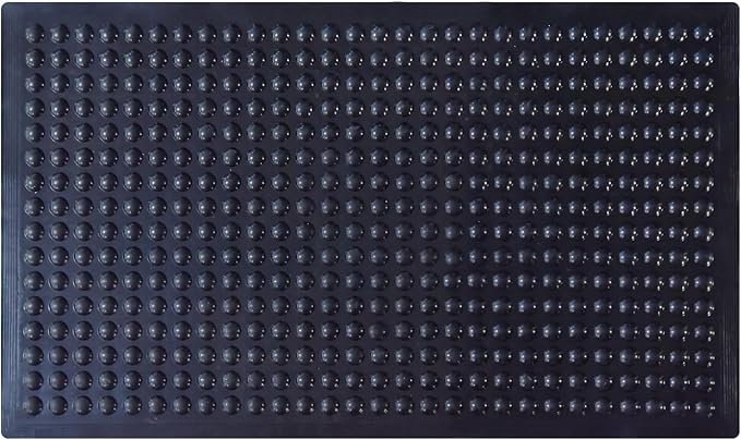 Black Rubber Bubble Anti-Fatigue Workplace Mat, Non-Slip Comfort Standing Floor Mat – Indoor, Outdoor, Garage, Workshop, Kitchen (36"x60" 2Pack)