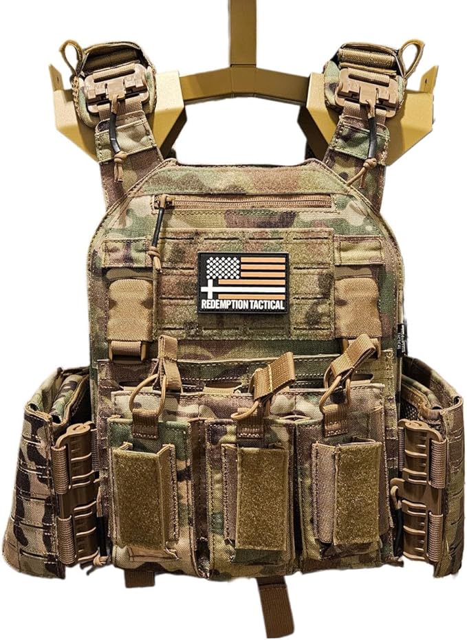 Redemption Crusader 2.0 Molle Quick Release Buckles Airsoft Vest With Adjustable Size Sides And Triple Pouch