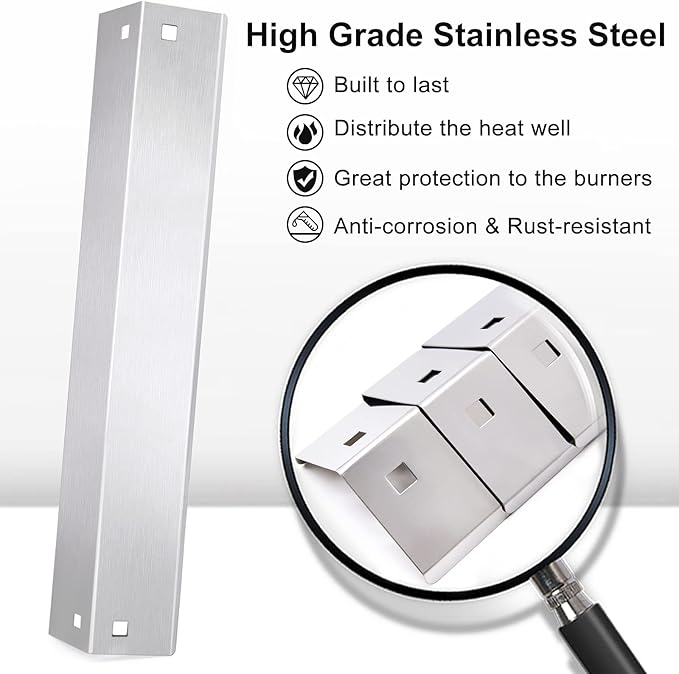 Criditpid Heat Plates Shield Replacement Parts for Char griller 5050, 5650, 3001, 5072, 3008 Grill, Stainless Steel Heat Tent Burner Cover Flame Tamers for Chargriller Duo 5050, King Griller 3008 5252