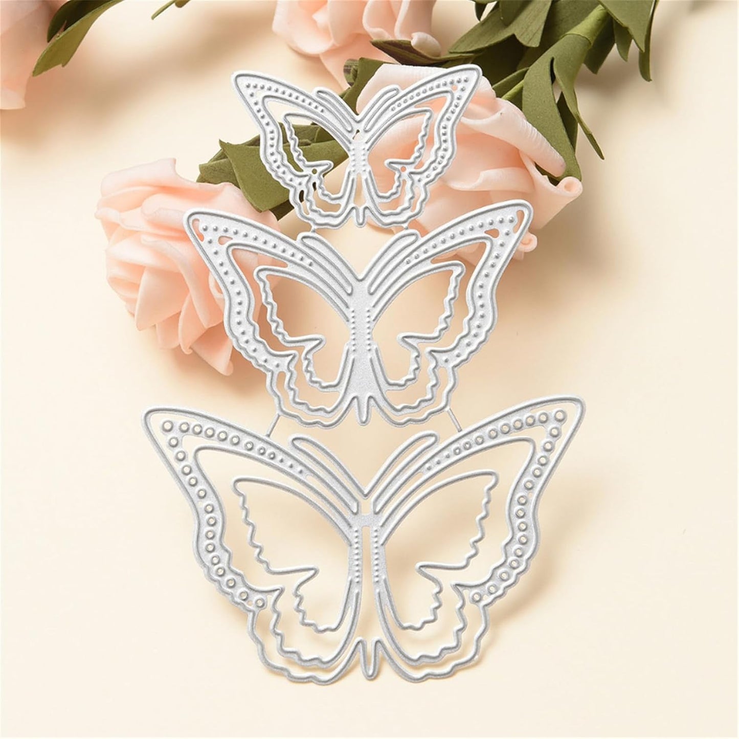 Cutting Dies Metal Stencils Scrapbooking Tools DIY Embossing Template for Paper Card Making Album Arts Crafts Supplies (3D butterfly-9x12.6cm)