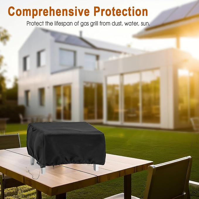 Outdoor Grill Cover for Lifemaster Portable Gas Grill 2 Burners, Waterproof Tabletop BBQ Grill Cover Heavy Duty Table Top Covers - 24" L×21" W×17" H