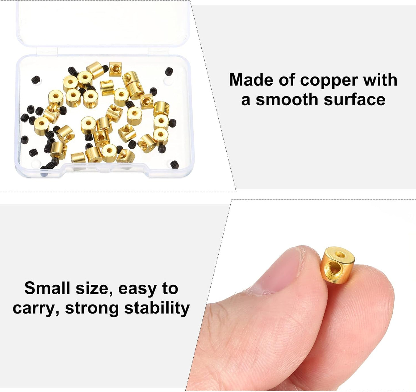 MECCANIXITY 30 Pcs Metal Locking Pin Backs, Locking Pin Keepers Locking Clasp 5mm(H) with 4 Wrench Replacement in Storage Case for Badge, Brooch, Gold Tone