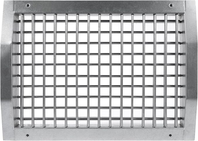 Repa Market 13" x 9" Inch Air Exhaust Grille for Round Ducts - 2 Adjustable Louvre Blades - Galvanized Air Supply Vent Cover - Side Fit Round Surface Canal Ducting from 19.68" to 35.43" Inches