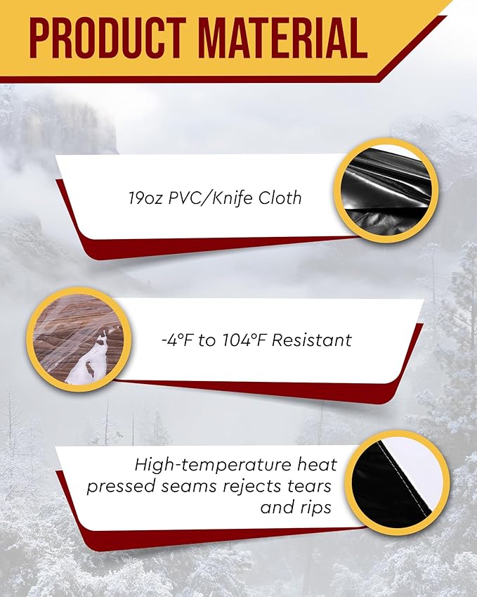 FoundGo 10'Hx07'W Vinyl Curtains for Patio 19oz, Outdoor Clear Vinyl Patio Enclosure,Heavy Duty Clear Tarp Waterproof Vinyl Tarps with Grommets for Pergola, Balcony,Porch,Gazebos，-4℉ Cold Resistant