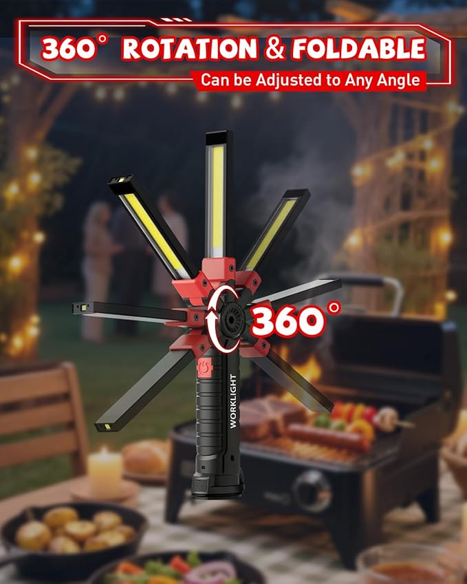 Coquimbo Grill Light, BBQ Grilling Accessories for Outdoor Grill, Rechargeable LED Work Barbecue Light with Magnetic Base and Hook, Stocking Stuffers Gifts for Men Him Adults Dad Husband Boyfriend