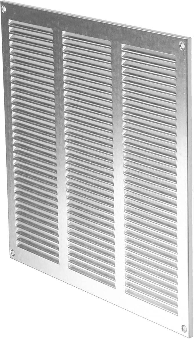 Repa Market 12x12 Inch Air Vent Cover/Galvanized Steel Louvered Grill Cover with Mesh Screen/Wall or Ceiling Vent/Durable Flush Mount HVAC Register for Indoor and Outdoor Ventilation