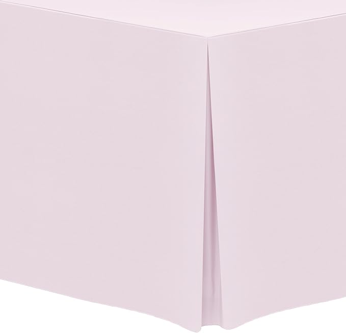 Ultimate Textile -3 Pack- 5 ft. Fitted Polyester Tablecloth - Fits 30 x 60-Inch Banquet and Folding Rectangular Tables - 42" H, Blush Ice Pink