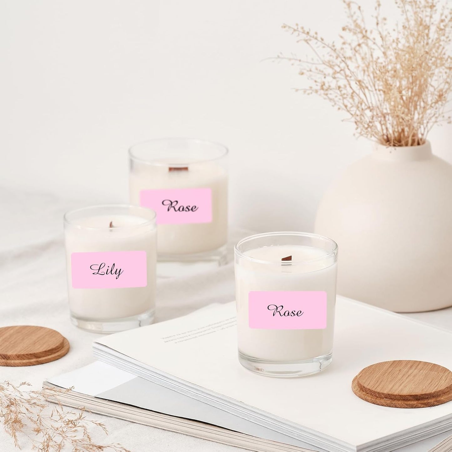 STARLIBOO 3x2 inch Color Direct Thermal Label Stickers for Shipping, Barcode, Address, Compatible with Rollo Label Printer & Zebra Desktop Printers (Pink)