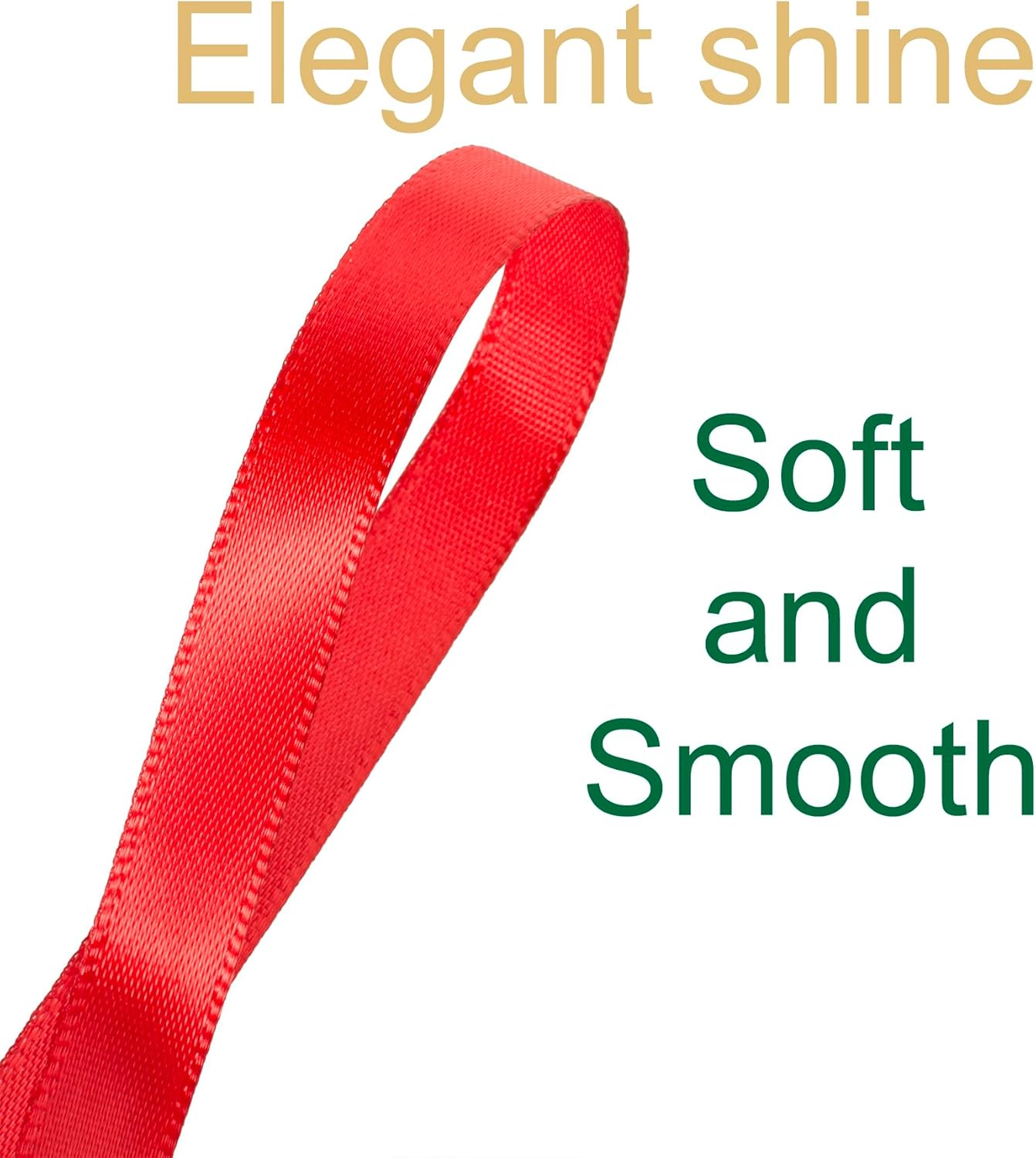 3/8 Inch Red Ribbon, 50 Yards Craft Polyester Satin Ribbon Perfect for Gift Wrapping, Handmade Roses, Wedding Party Decorations and DIY Crafts