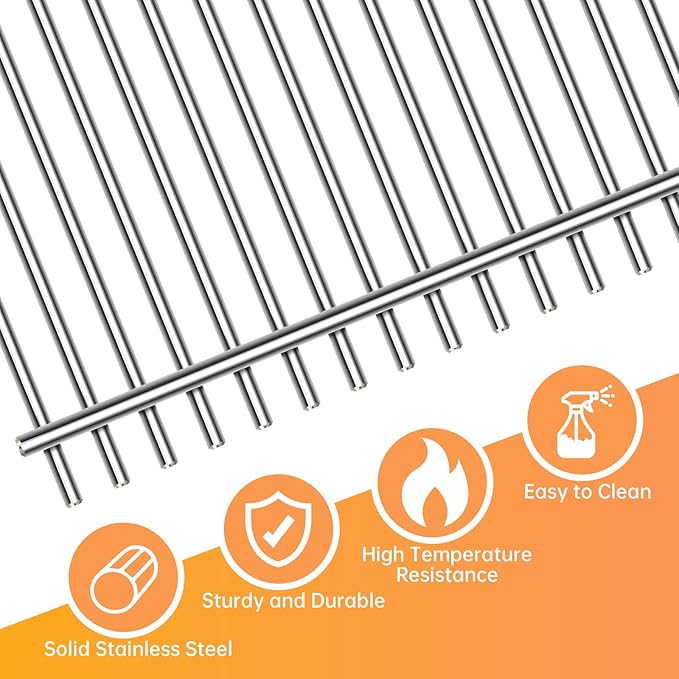 Grill Grate and Flavorizer Bars Heat Deflector Grill Parts for Weber Genesis 2 GS4 Grates 66089, 66097, 66041, 66033, 66796, Weber Genesis II E-410, E-435, S-435, SE-410, Porcelain Steel