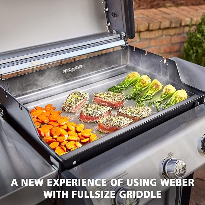 Hisencn 25.6" x 16.7" Griddle for Gas Grill, Cast Iron Griddle FlatTop Insert for Nexgrill, Weber, Charbroil, Pit Boss, Traeger, Camp Chef and more Grill, Griddle for Outdoor Gas & Charcoal Grills