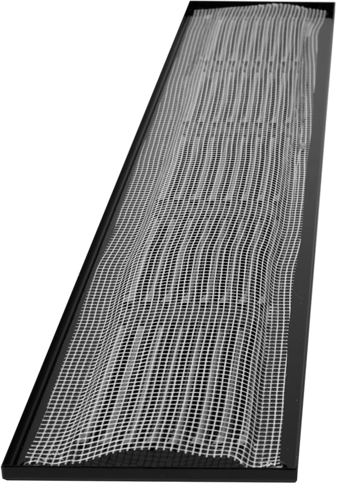 Repa Market Air Vent Cover 20x4 Inch (Outer Dimensions) Black Galvanized Steel Louvered Grill Cover with Mesh Screen/Wall or Ceiling Vent/HVAC Register for Indoor and Outdoor Ventilation