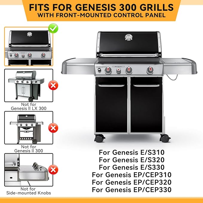 17.5 Inch Flavorizer Bars for Weber Genesis for Genesis E310, E320, E330, S310, S320, S330, Replacement for Weber Genesis Grill Parts 7620, 5 PCS, Porcelain-enameled