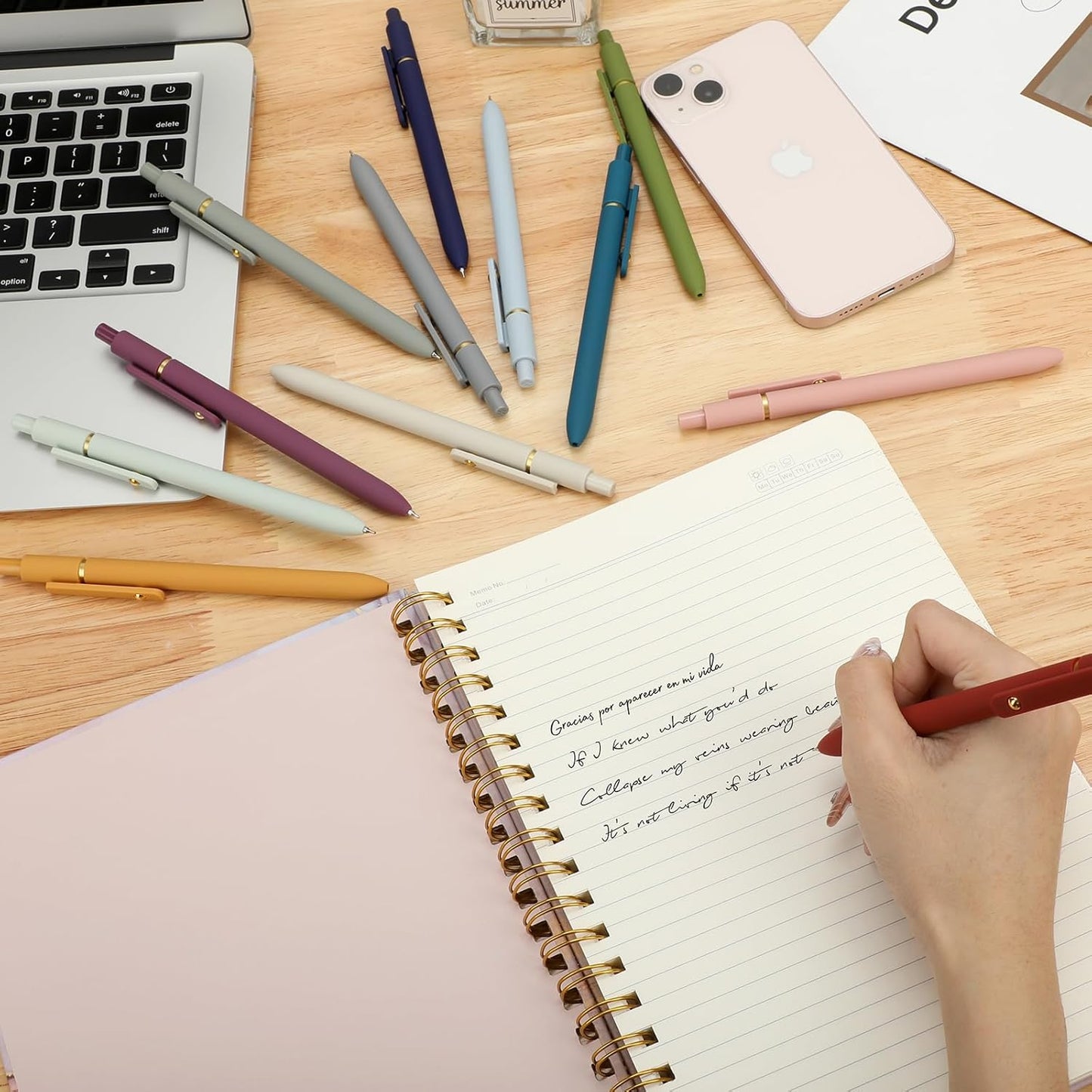 Ddaowanx Gel Pens, 12 Pcs 0.5mm Quick Dry Black Ink Pens Fine Point Smooth Writing Pens, Cute Office School Supplies Gifts for Women (12 Pcs Vintage+Morandi-Black Ink)