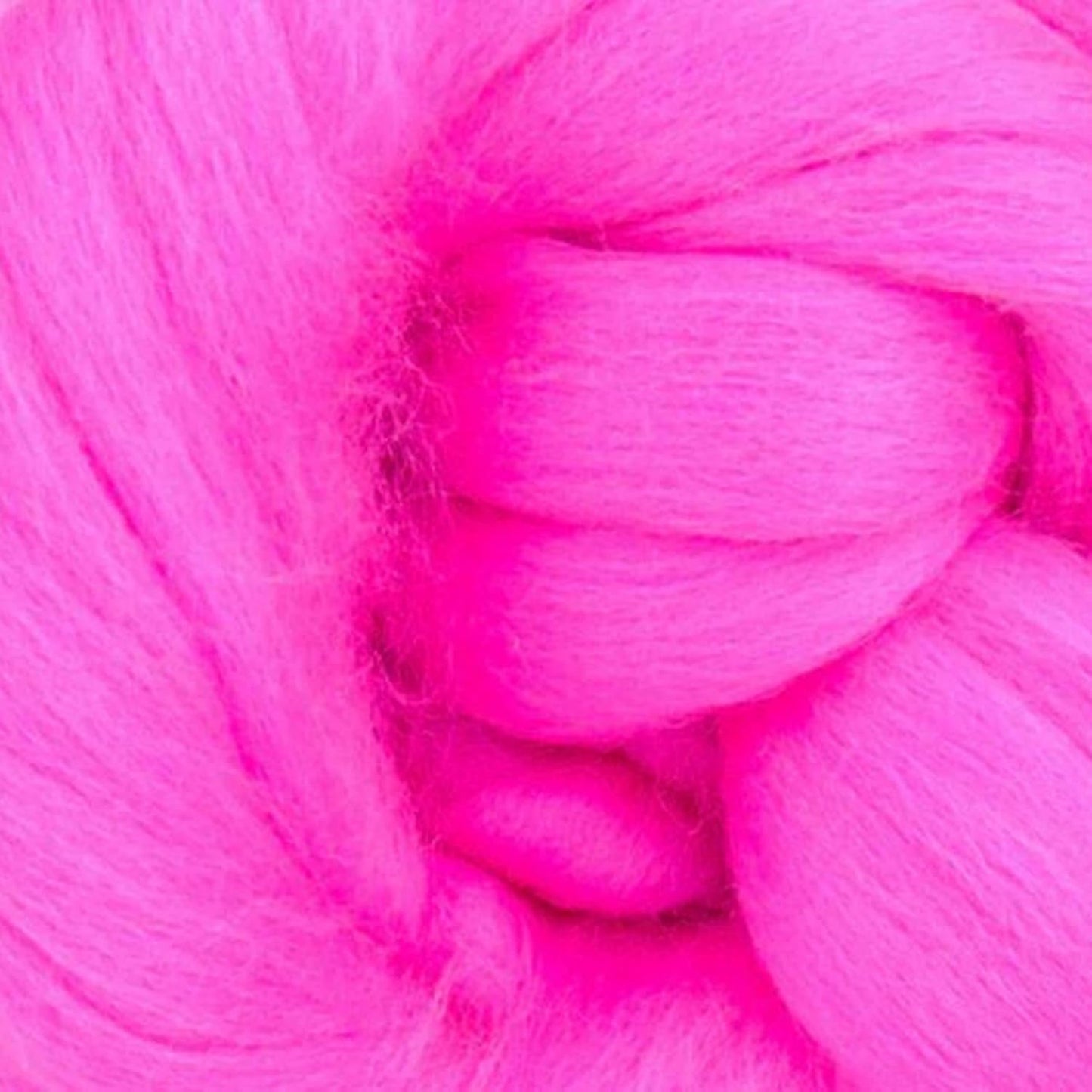 Revolution Fibers Merino Wool Combed Top | 1 lb Premium Wool Roving | 22 Micron, Best Merino Wool for Spinning, Tapestry, Needle Felting, Big Yarn Roving and Wall Hangings (Flo Pink)
