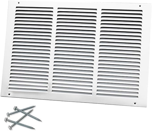 18"W x 12"H [Duct Opening Size] Steel Return Air Grille, Air Return Vent Cover for Ceiling and Sidewall - HVAC Air Vent Covers - [Outer Dimensions: 19.75"W x 13.75"H]