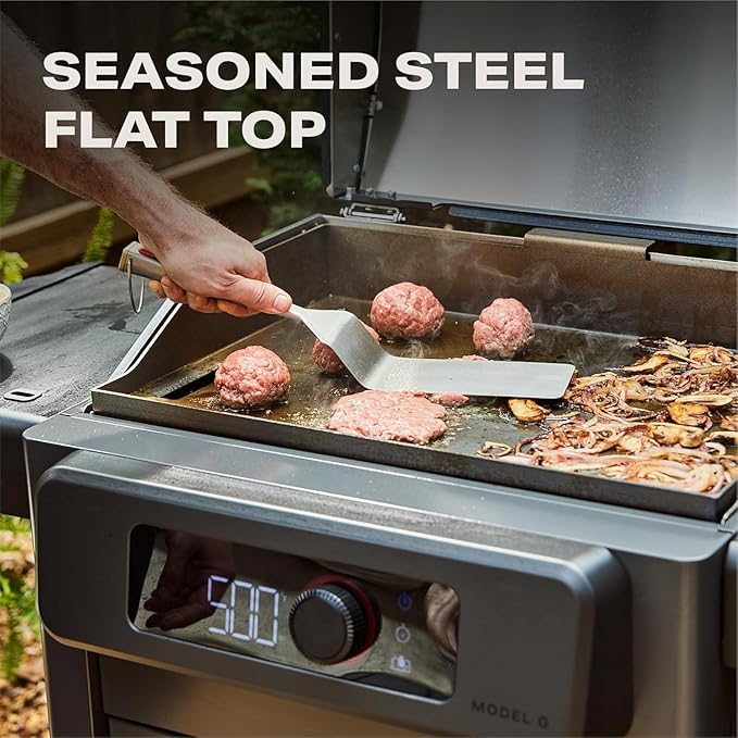 Current Model G Griddle, Smart Electric Outdoor Flat Top BBQ Grill with 200°F to 600°F Range for Searing & Roasting, Digital Precision, Apartment-Friendly & Weather-Resistant, Onyx
