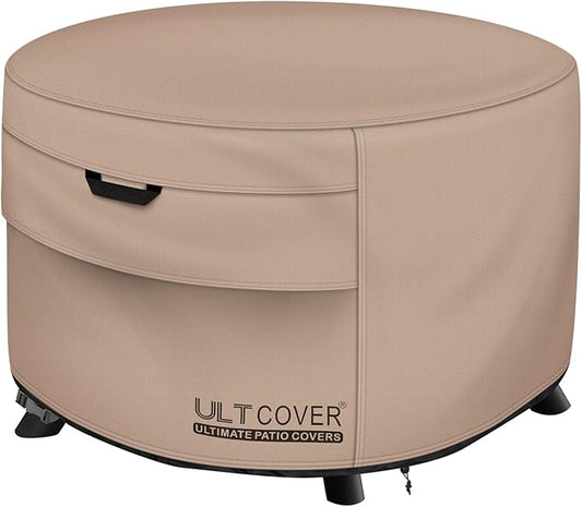 ULTCOVER Patio Fire Pit Table Cover Round 50 inch Outdoor Waterproof Fire Bowl Cover