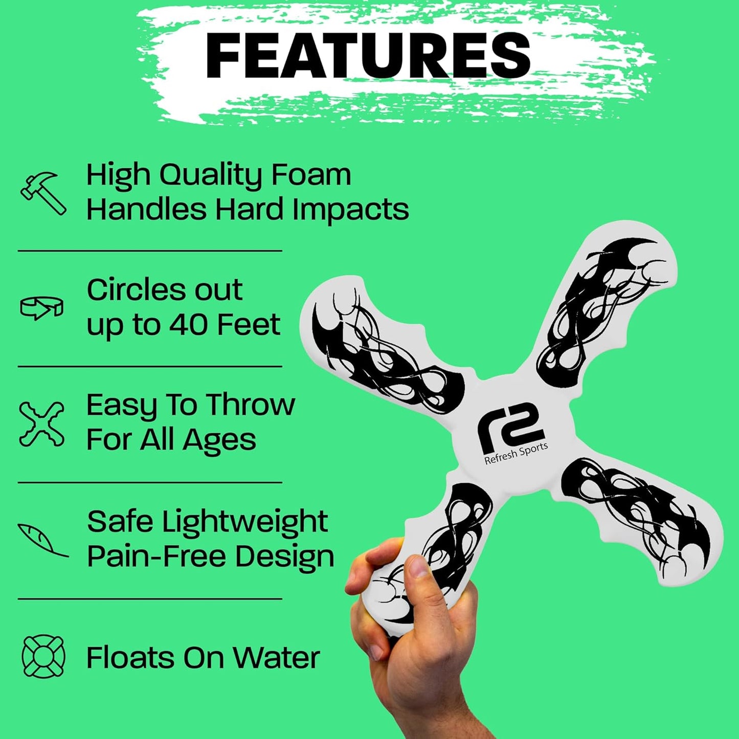 Boomerang for Kids - It Really Does Fly Back - Fun & Easy to Use Toy Gifts for Boys & Girls - Soft Foam Design Allows for Safe Play & Great Beginner Toy Gift Idea Kids Boy Birthday Gift Ideas Stuffers