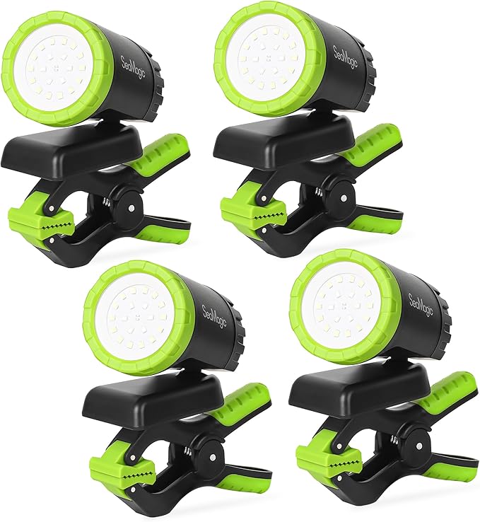 4-Pack Rechargeable LED Work Lights, 360-Degree Adjustable Spotlights with Magnetic Base, Clamp Lights for Barbecue, Workshop, Construction Site, Car Repairing and Home Using