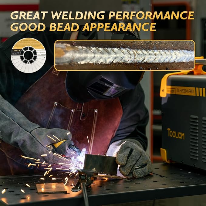 TOOLIOM ER70S-6 .035"(0.9 mm) Mild Steel MIG Solid Welding Wire on 10-Pound Spool 2PCS Compatible for TL-200M Pro TL-250M Pro