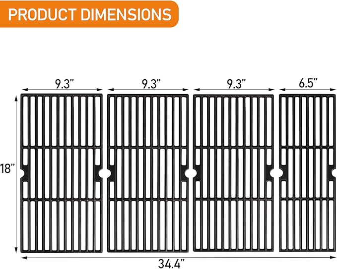 Hisencn Grill Grates 18 Inch for Charbroil 463244819 463276517 463245917 463276617, Grill Grates Replacement Parts for Char-Broil 463277918 466245917 463274719, G470-0003-W1 G470-0002-W1