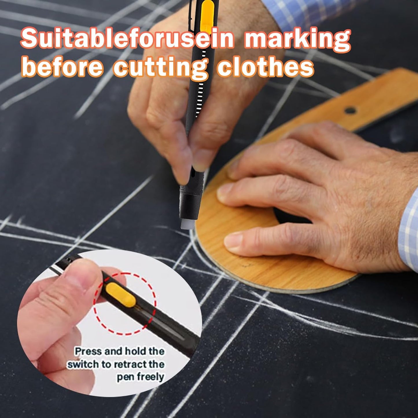 Heat Erasable Fabric Marker for Sewing,Sewing Chalk DIY Markers Pen for Quilting, Embroidery,Washable Erasable Replaceable Refill Marker Pen, Suitable for Cotton, Knitted Fabrics(1Pen+20Refills)