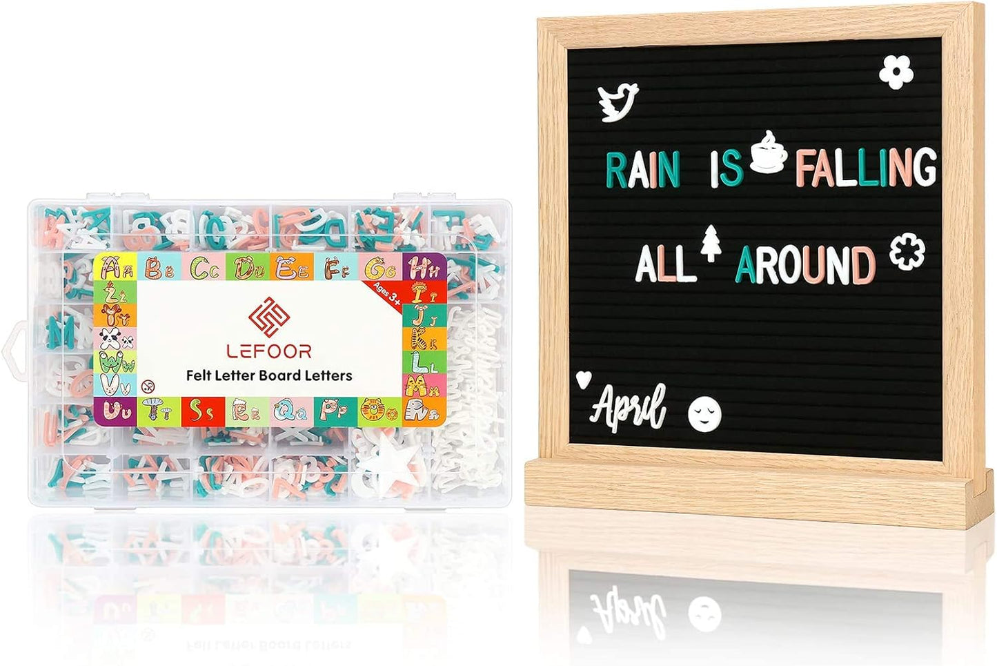 Letter Board Letters Only,698 PRE-Cut Characters (3/4 Inch,in 3 Colors) with Sorting Tray,Felt Letter Board Letters (Choice A)