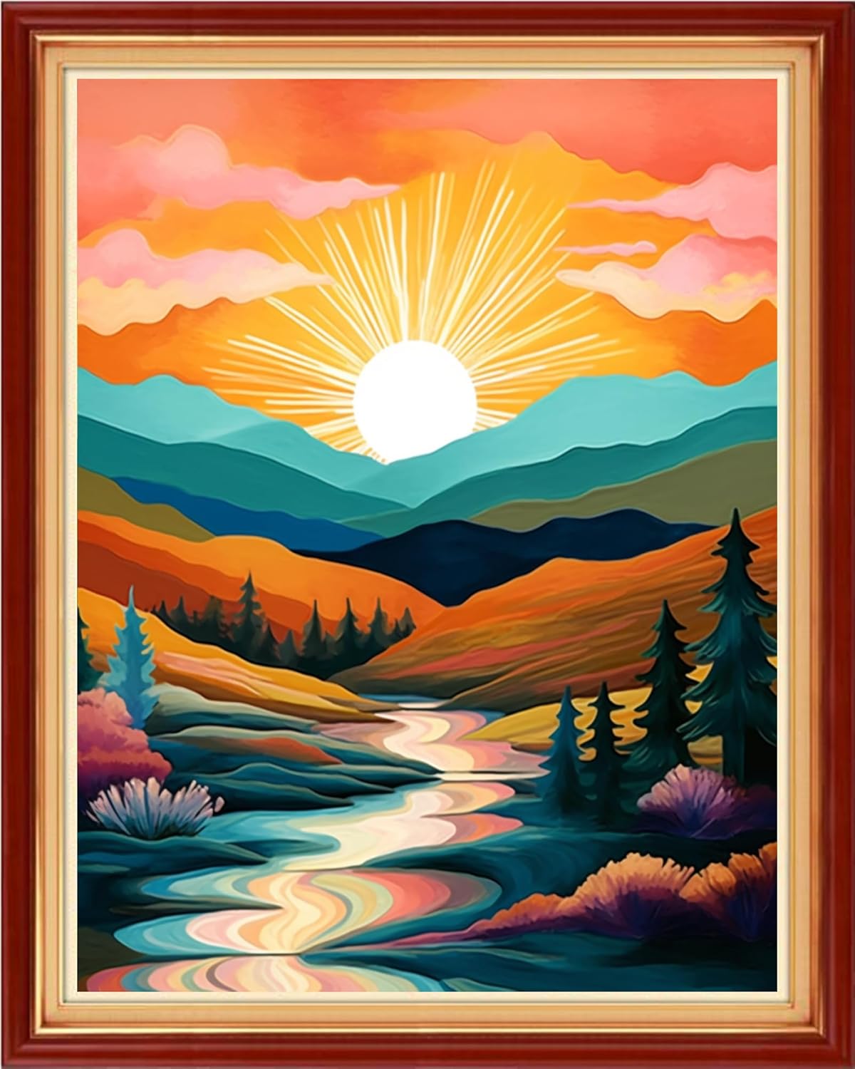 Dooxvey Cross Stitch Kit for Adult Beginners - Full Range of Cross-Stitch & Embroidery Kits - 11CT Patterns - Morning Scenery - 16x20 inch