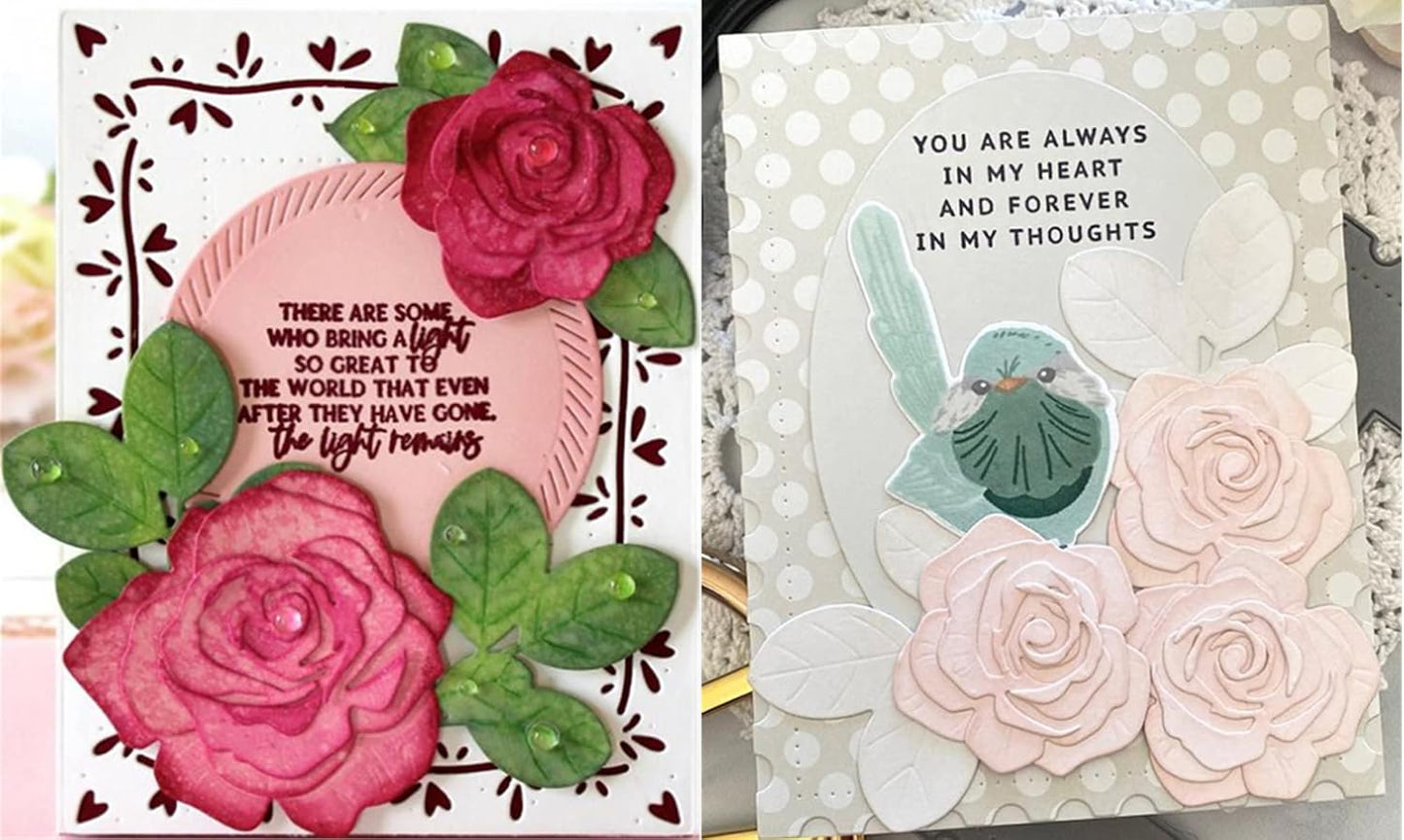 Cutting Dies Metal Stencils Scrapbooking Tools Flowers Lace Frame DIY Embossing Template for Paper Card Making Album Arts Crafts Supplies (Layer Flower B-14.5x10.3cm)