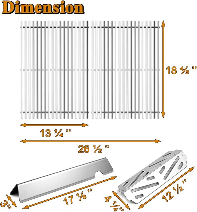 Genesis II E-310 Grill Parts Replacement for Weber Genesis II E310 II SE-310 II E-335 II E335 II E-315 Stainless Steel Genesis 2 Grill Parts 66795 Flavorizer Bars 66685 Heat Deflector 66095 Grates