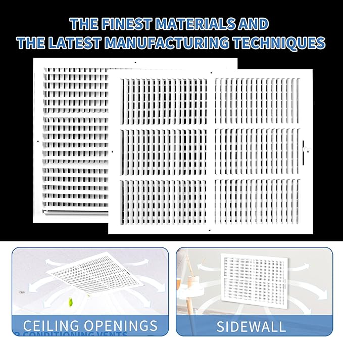 20x18 Vent Register [Duct Opening], Vent Covers for Home Ceiling, Two-Way Ventilation Register, Adjustable Solid Steel Wall Register Vent Cover (20"W x18"H [Duct Opening])