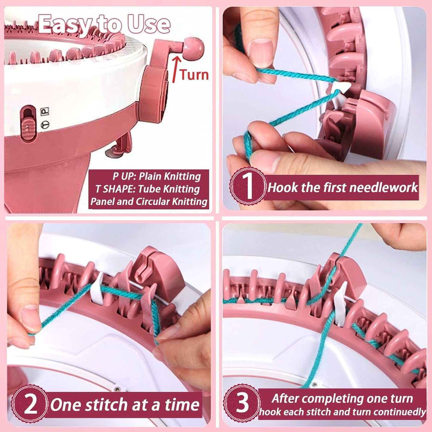 Sentro Knitting Machine, 48 Needles Smart Knitting Crochet Machine with Row Counter for Adults and Beginners, Automatic Circular Weaving Spinning Knitting Loom Machine Kit for Hat,Socks,Scarves,Gloves
